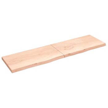 Estante De Pared Madera Maciza Roble Sin Tratar 220x60x(2-6) Cm Vidaxl