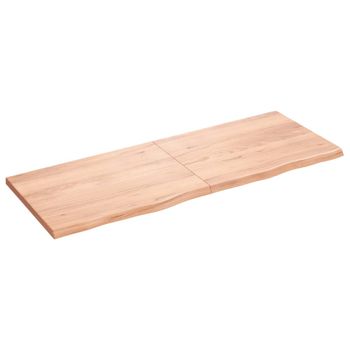 Estante Pared Madera Roble Tratada Marrón Claro 160x60x(2-4) Cm Vidaxl