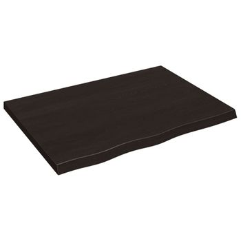 Estante Pared Madera Roble Tratada Marrón Oscuro 80x60x(2-4) Cm Vidaxl