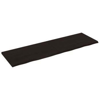 Estante Pared Madera Roble Tratada Marrón Oscuro 200x60x(2-4)cm Vidaxl