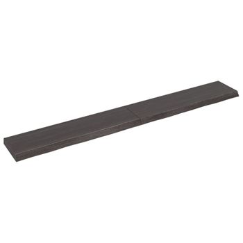 Estante Pared Madera Roble Tratada Marrón Oscuro 220x30x(2-6)cm Vidaxl