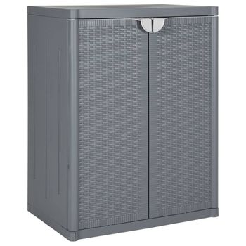 Armario De Almacenaje Para Jardín Pp Ratán Gris 65x45x172 Cm Vidaxl con  Ofertas en Carrefour