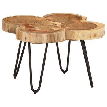 Mesa De Centro 4 Troncos Madera Maciza Acacia 36 Cm Vidaxl