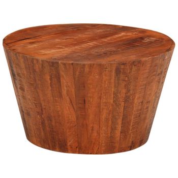 Mesa De Centro De Madera Maciza De Mango Rugosa Ø 52x30 Cm Vidaxl