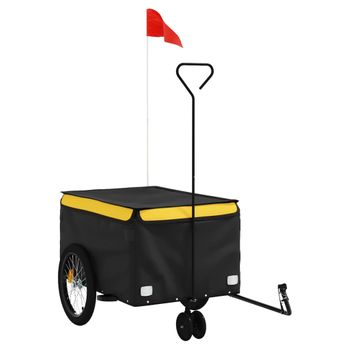 Remolque Para Bicicleta Hierro Negro Y Amarillo 30 Kg Vidaxl