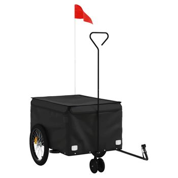 Remolque Para Bicicleta Hierro Negro 30 Kg Vidaxl