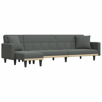 Sofá Cama En Forma De L Tela Gris Oscuro 275x140x70 Cm Vidaxl