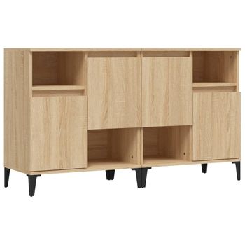 Aparadores 2 Uds Madera Contrachapada Roble Sonoma 60x35x70 Cm Vidaxl