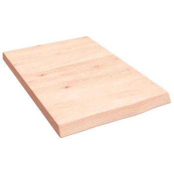 Encimera De Baño Madera Maciza Sin Tratar 40x60x(2-4) Cm Vidaxl