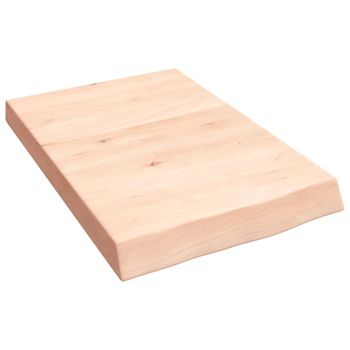 Encimera De Baño Madera Maciza Sin Tratar 40x60x(2-6) Cm Vidaxl