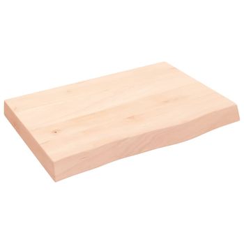 Encimera De Baño Madera Maciza Sin Tratar 60x40x(2-6) Cm Vidaxl