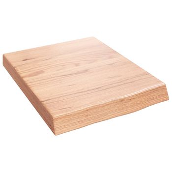 Encimera Baño Madera Maciza Tratada Marrón Claro 40x50x(2-6) Cm Vidaxl