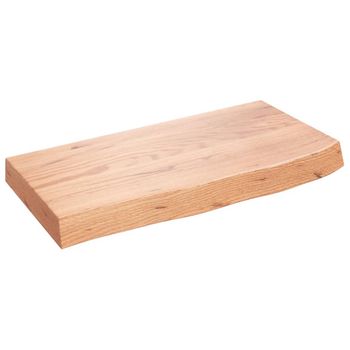 Encimera Baño Madera Maciza Tratada Marrón Claro 60x30x(2-6) Cm Vidaxl