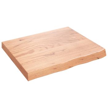 Encimera Baño Madera Maciza Tratada Marrón Claro 60x50x(2-6) Cm Vidaxl