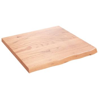 Encimera Baño Madera Maciza Tratada Marrón Claro 60x60x(2-4) Cm Vidaxl