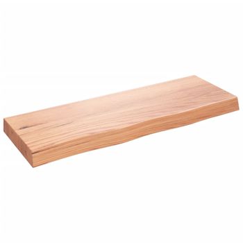 Encimera Baño Madera Maciza Tratada Marrón Claro 80x30x(2-6) Cm Vidaxl