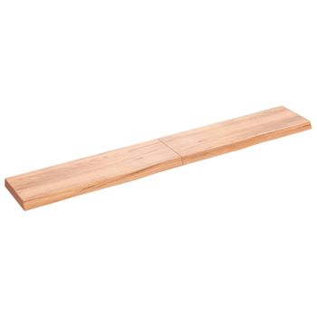 Encimera Baño Madera Maciza Tratada Marrón Claro 200x30x(2-6)cm Vidaxl