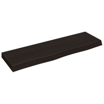 Encimera De Baño Madera Tratada Marrón Oscuro 100x30x(2-6) Cm Vidaxl