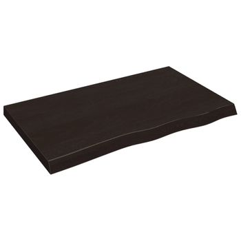 Encimera De Baño Madera Tratada Marrón Oscuro 100x60x(2-6) Cm Vidaxl