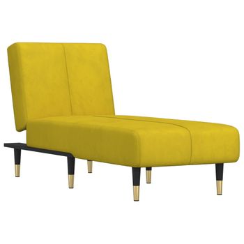 Sofá Diván De Terciopelo Amarillo Vidaxl