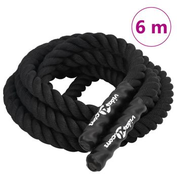 Cuerda De Batalla Poliéster Negro 6 M 4,5 Kg Vidaxl