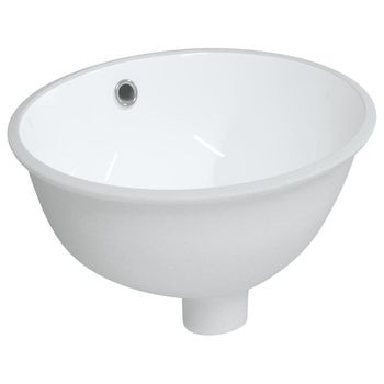 Lavabo De Baño Ovalado Cerámica Blanco 33x29x16,5 Cm Vidaxl