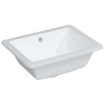 Lavabo De Baño Rectangular Cerámica Blanco 46,5x35x18 Cm Vidaxl