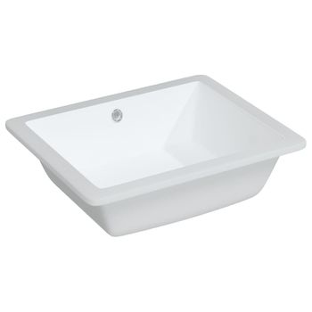 Lavabo De Baño Rectangular Cerámica Blanco 50x40,5x18,5 Cm Vidaxl