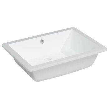 Lavabo De Baño Rectangular Cerámica Blanco 55,5x40x18,5 Cm Vidaxl