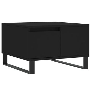 Mesa De Centro Madera Contrachapada Negro 55x55x36,5 Cm Vidaxl