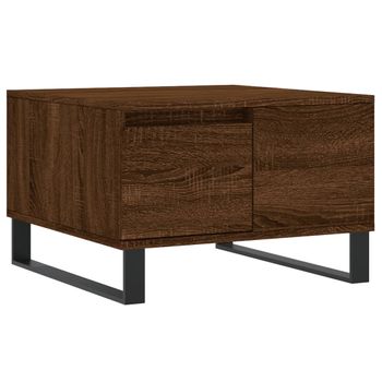 Mesa De Centro Madera Contrachapada Roble Marrón 55x55x36,5 Cm Vidaxl