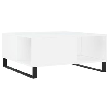 Mesa De Centro Madera Contrachapada Blanco 80x80x36,5 Cm Vidaxl