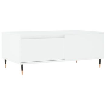 Mesa De Centro Kumlinge Rectangular Con 1 Estante Metal 47 X 110 X 55 Cm -  Blanco [en.casa] con Ofertas en Carrefour