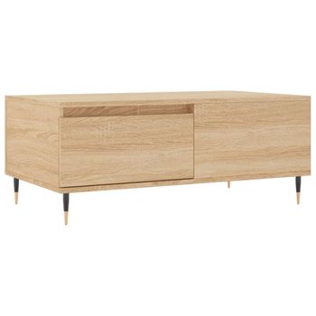 Mesa De Centro Madera Contrachapada Roble Sonoma 90x50x36,5 Cm Vidaxl