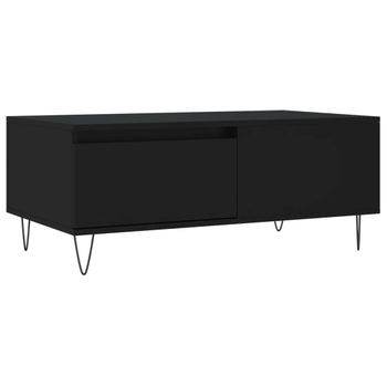 Mesa De Centro Madera Contrachapada Negro 90x50x36,5 Cm Vidaxl