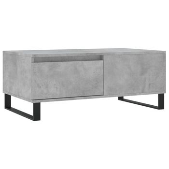 Mesa De Centro Madera Contrachapada Gris Hormigón 90x50x36,5 Cm Vidaxl