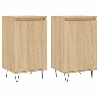 Aparadores 2 Uds Madera De Ingeniería Roble Sonoma 40x35x70 Cm Vidaxl