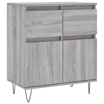 Aparador De Madera Contrachapada Gris Sonoma 60x35x70 Cm Vidaxl