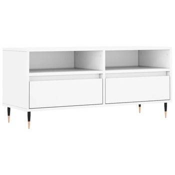 Mueble Para Tv Madera Contrachapada Blanco 100x34,5x44,5 Cm Vidaxl