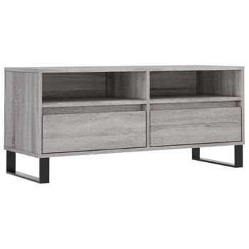 Mueble De Tv Madera Contrachapada Gris Sonoma 100x34,5x44,5 Cm Vidaxl