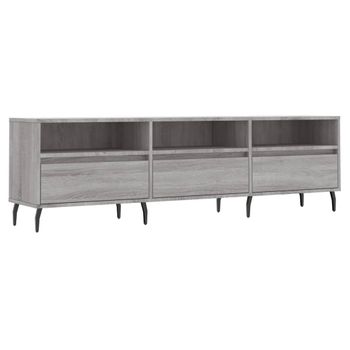 Mueble Para Tv Madera Contrachapada Gris Sonoma 150x30x44,5 Cm Vidaxl