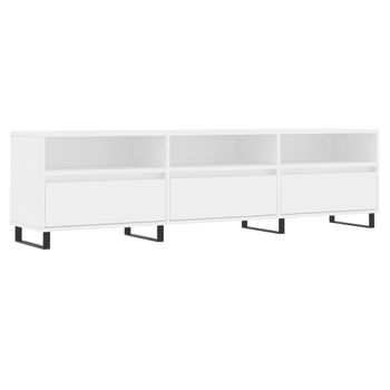 Mueble De Tv Madera Contrachapada Blanco 150x30x44,5 Cm Vidaxl