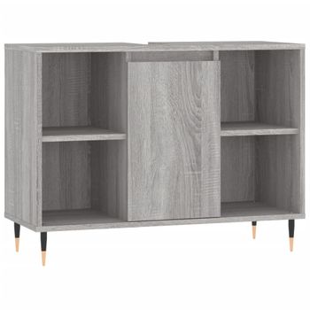 Mueble De Baño Suspendido Con Lavabo Cerámico, 2 Cajones Y Puerta Lateral  Con Cierre Amortiguado Y Organizador, 100 Cm Roble Natural - Tirador Negro  con Ofertas en Carrefour