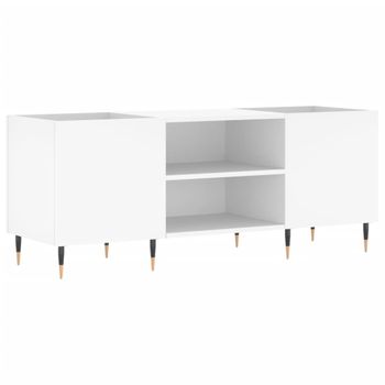 Mueble Para Discos Madera Contrachapada Blanco 121x38x48 Cm Vidaxl