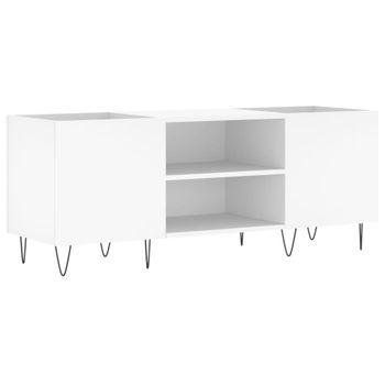 Mueble Para Discos Madera Contrachapada Blanco 121x38x48 Cm Vidaxl