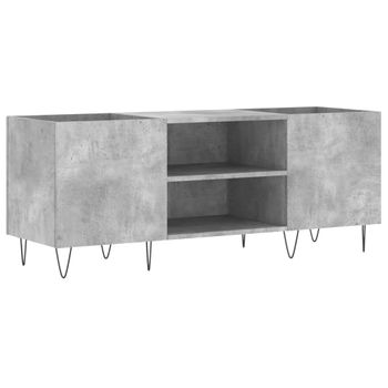 Mueble Discos Madera Contrachapada Gris Hormigón 121x38x48 Cm Vidaxl