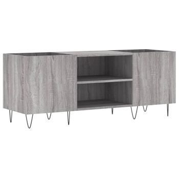 Mueble Para Discos Madera Contrachapada Gris Sonoma 121x38x48cm Vidaxl