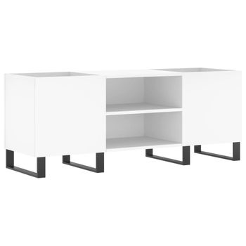 Mueble Para Discos Madera Contrachapada Blanco 121x38x48 Cm Vidaxl