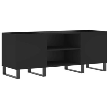 Mueble Para Discos Madera Contrachapada Negro 121x38x48 Cm Vidaxl