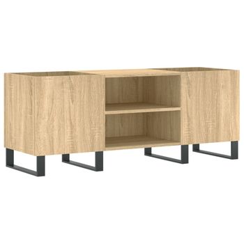 Mueble Discos Madera Contrachapada Roble Sonoma 121x38x48 Cm Vidaxl